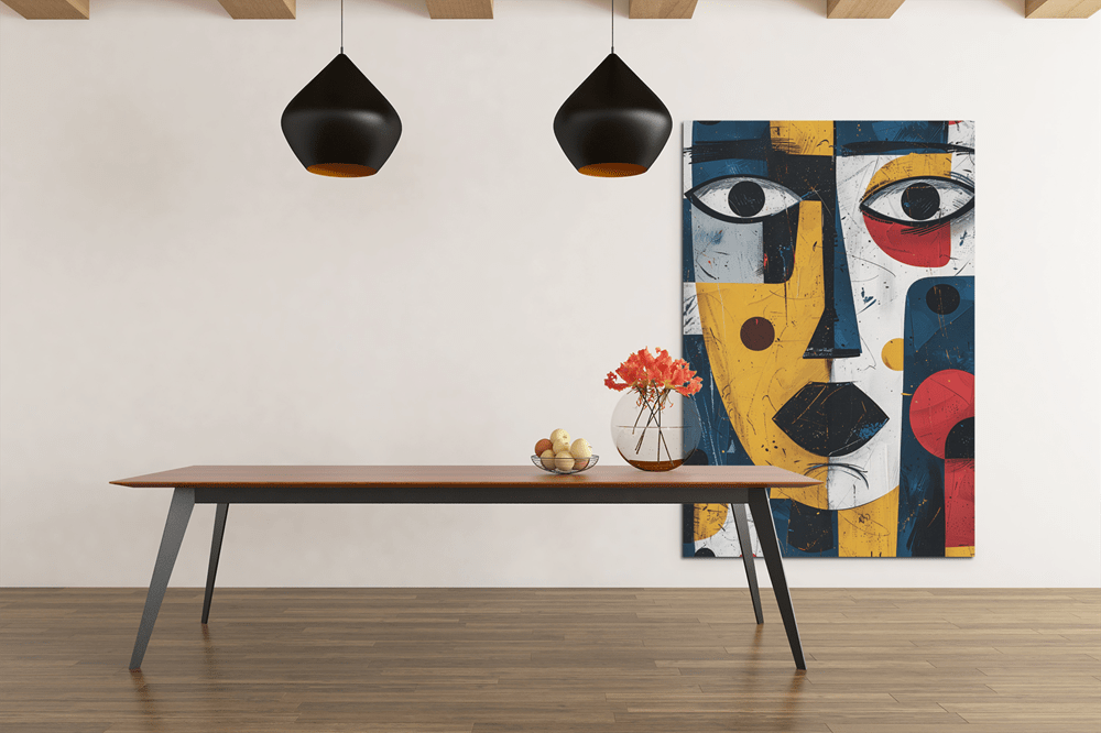 ALIVA 1373 moderne kunst vrouw gezicht canvas schilderij c