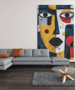 ALIVA 1373 moderne kunst vrouw gezicht canvas schilderij d