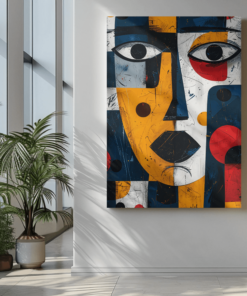 ALIVA 1373 moderne kunst vrouw gezicht canvas schilderij e