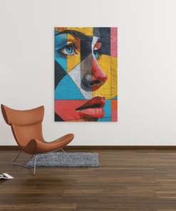 ALIVA 1374 kubistische kunst canvas schilderij b