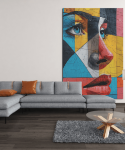 ALIVA 1374 kubistische kunst canvas schilderij c