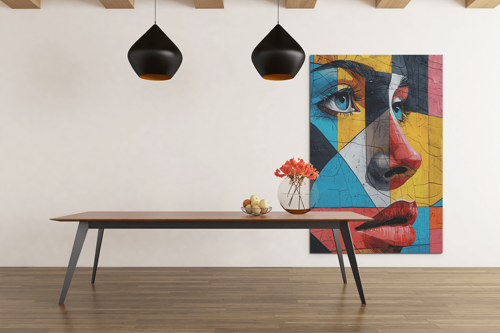 ALIVA 1374 kubistische kunst canvas schilderij d