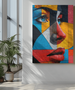 ALIVA 1374 kubistische kunst canvas schilderij e