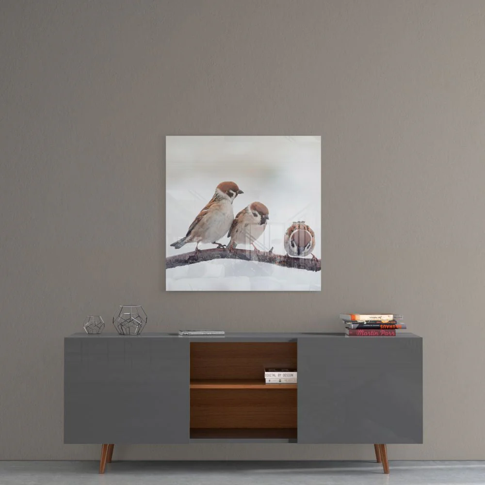 Vogels Glasschilderij