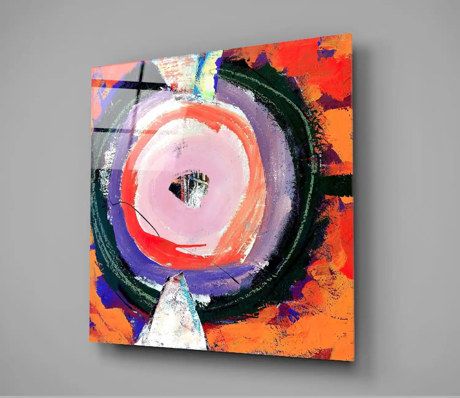 Complexiteit Abstract Glasschilderij ( 60x60 cm) - Afbeelding 3