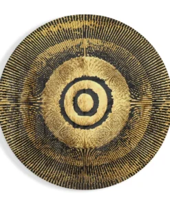 Goud Zwart Ronde Glasschilderij