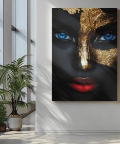 ALIVA 1376 vrouw met blauwe ogen canvas schilderij b