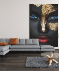 ALIVA 1376 vrouw met blauwe ogen canvas schilderij c