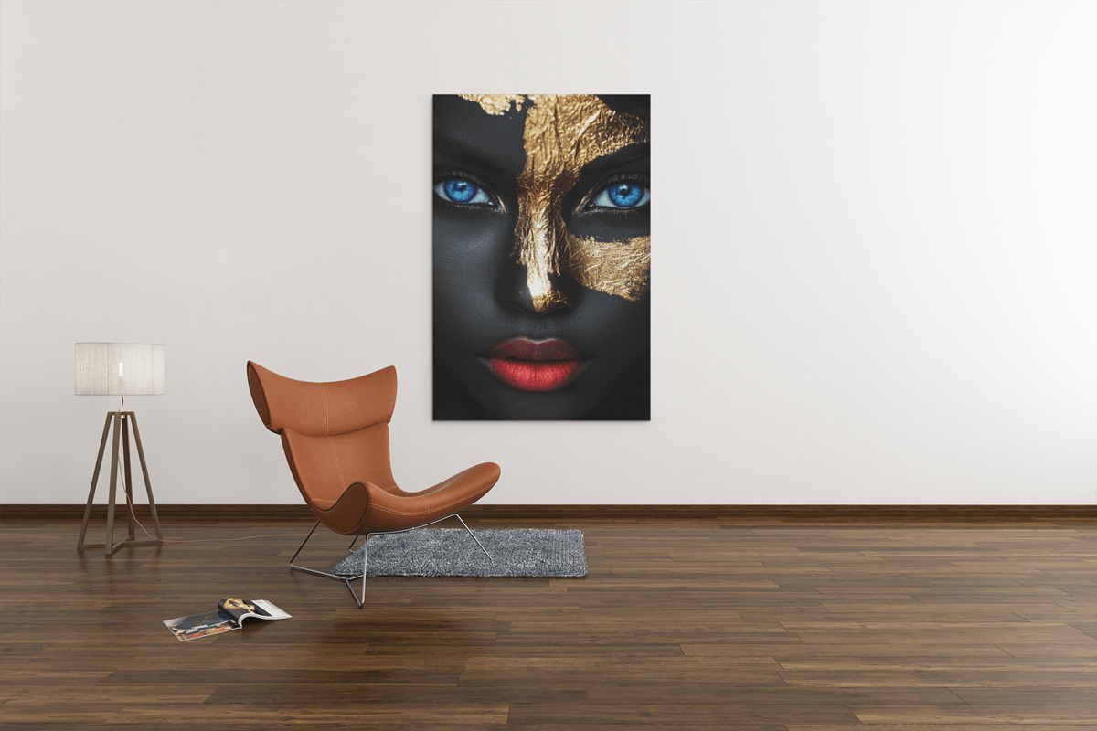 ALIVA 1376 vrouw met blauwe ogen canvas schilderij d