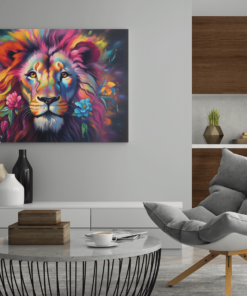 ALIVA 1377kleurrijke leeuwenkop canvas schilderij