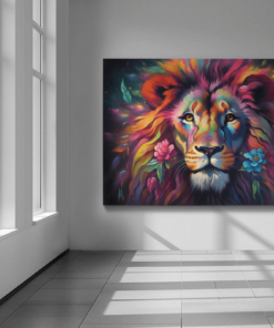 ALIVA 1377kleurrijke leeuwenkop canvas schilderij a