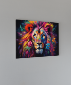 ALIVA 1377kleurrijke leeuwenkop canvas schilderij b