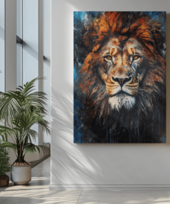 ALIVA 1379 leeuw portret canvas schilderij