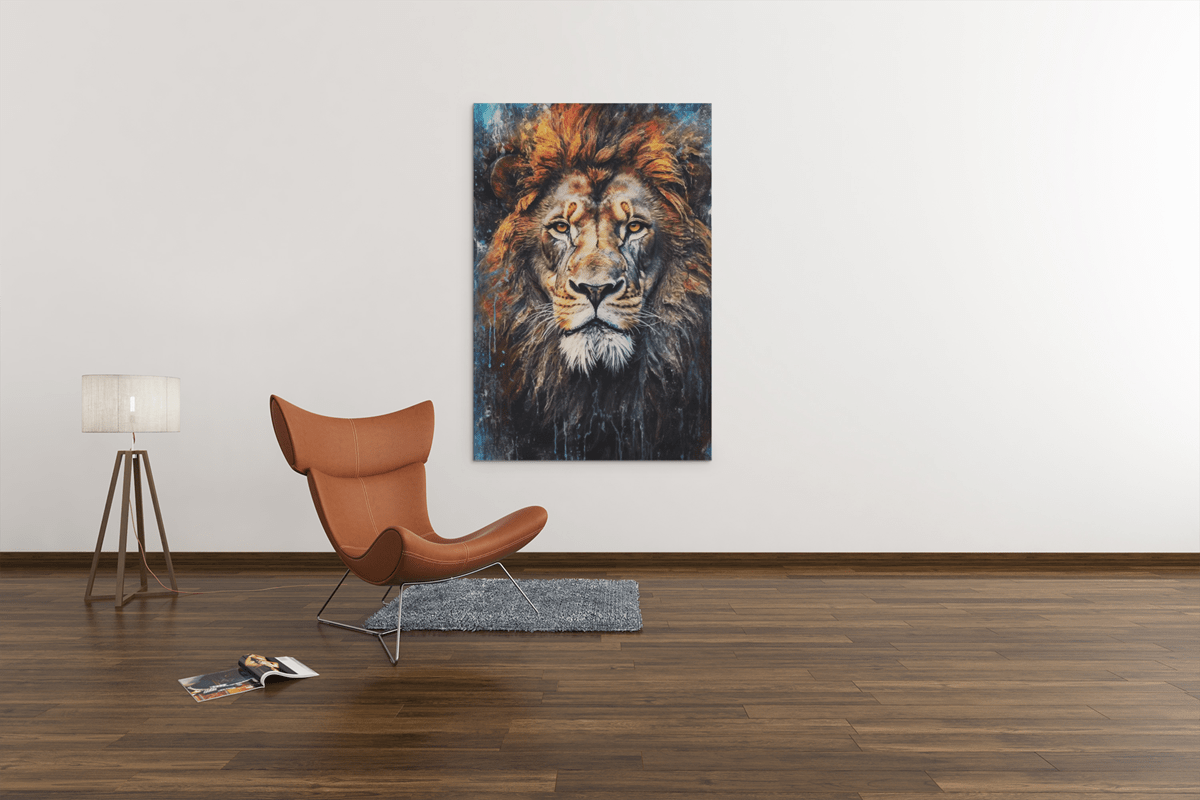 ALIVA 1379 leeuw portret canvas schilderij b