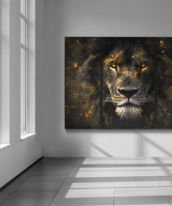 ALIVA 1383 leeuw bruin goud canvas schilderij b