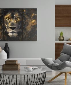 ALIVA 1383 leeuw bruin goud canvas schilderij d