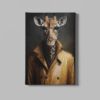 ALIVA 1386 giraffe in leren jas canvas schilderij