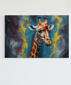 Giraffe olieverf Canvas Schilderij