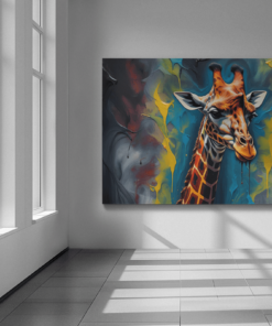 ALIVA 1387 giraffe olieverf canvas schilderij b