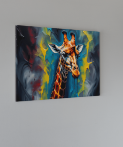 Alternative view of Giraffe olieverf Canvas Schilderij