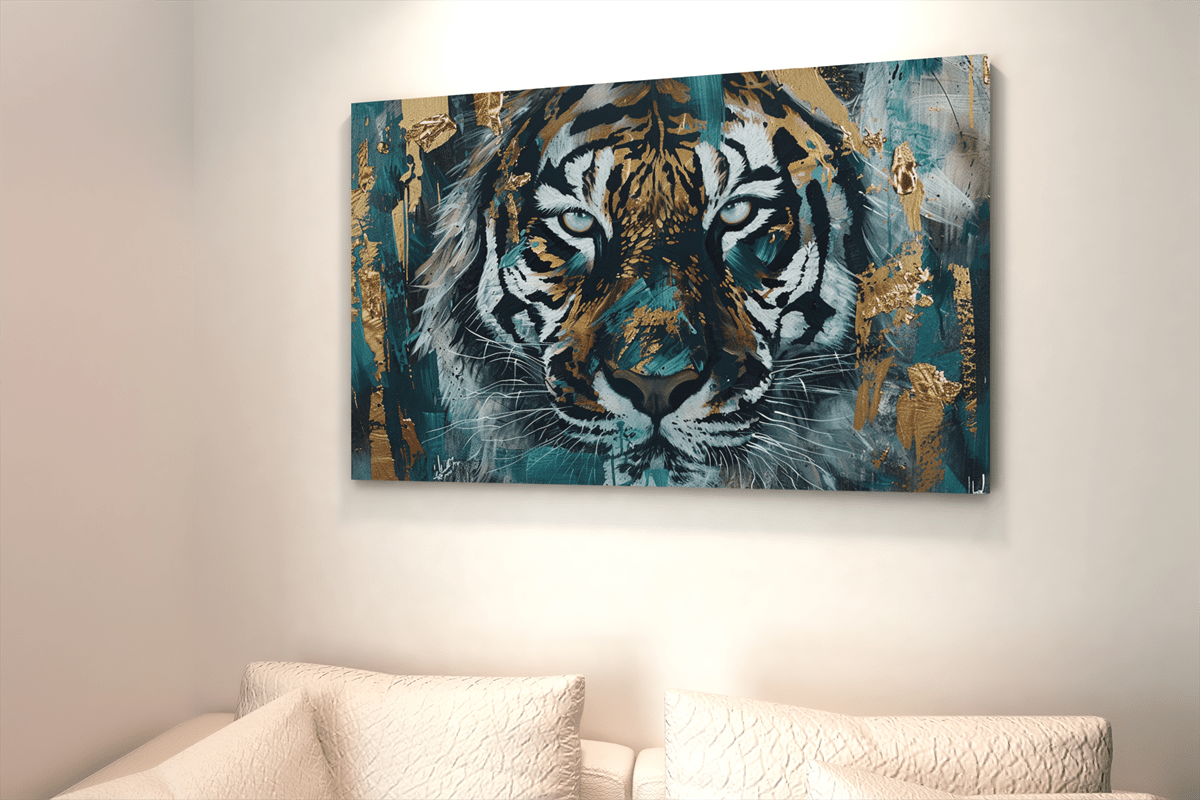 ALIVA 1388 tijger abstract canvas schilderij a