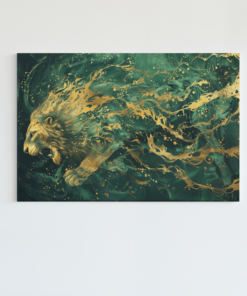 Abstracte Leeuw Canvas Schilderij
