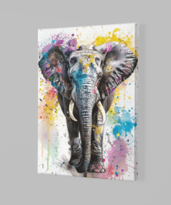 ALIVA 1390 olifant en kleuren canvas schilderij a