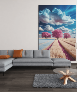ALIVA 1393 roze bomen canvas schilderij b