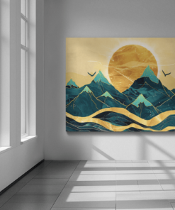 ALIVA 1394 abstracte landschap canvas schilderij c