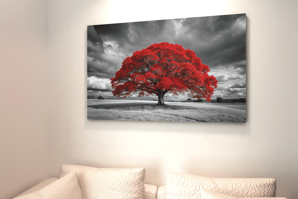 ALIVA 1395 rode boom canvas schilderij c