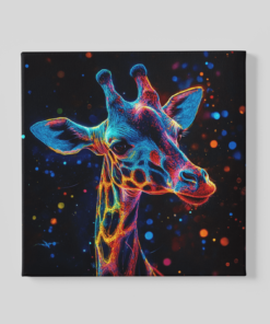 Giraffe Vierkant Canvas Schilderij
