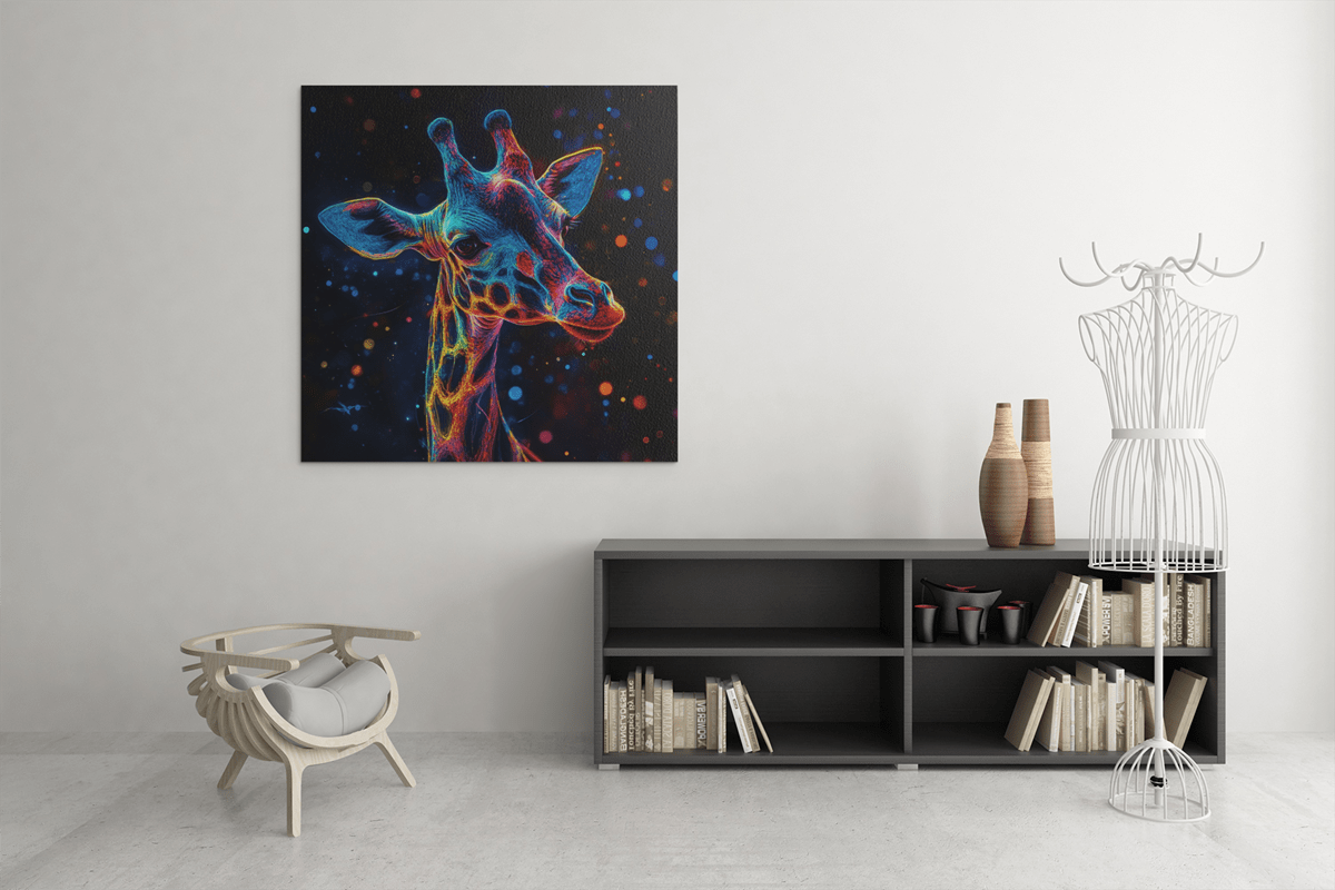 OEFE 1211 giraffe vierkant canvas schilderij c