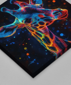 Giraffe Vierkant Canvas Schilderij - Afbeelding 3