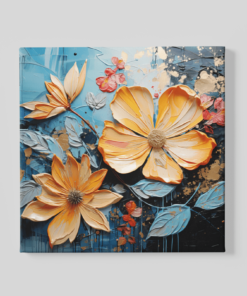 Olieverf Gele Bloemen Schilderij