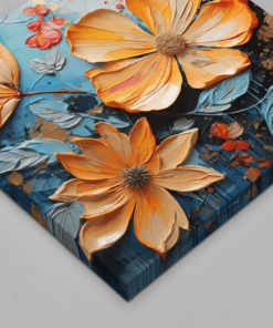 OEFE 1213 olieverf gele bloemen canvas schilderij d