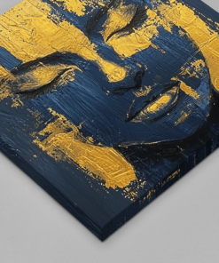 OEFE 1215 vrouw goud grijs canvas schilderij be