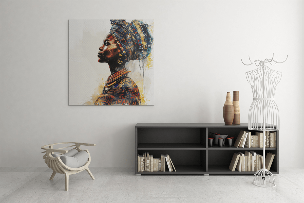 OEFE 1216 vrouw afrikaans canvas schilderij c
