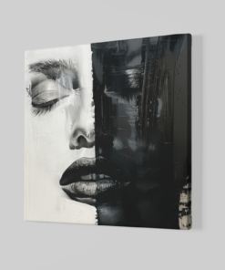 Alternative view of Vrouw Zwart Wit Vierkant Schilderij