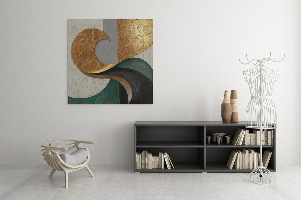 OEFE 1220 abstracte kunst vierkant schilderij c