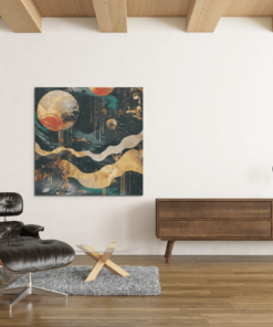 Ruimte Abstract Canvas Schilderij - Afbeelding 4