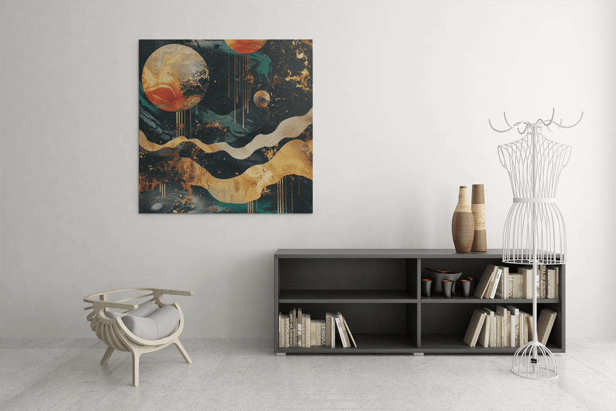 OEFE 1224 ruimte abstract canvas schilderij d