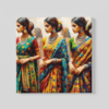 OEFE 1225 drie vrouwen canvas schilderij b