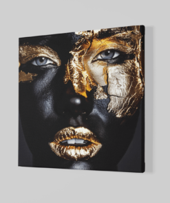 Alternative view of Vrouw met Goud Vierkant Schilderij