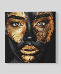 Vierkant Schilderij Gouden Make-up