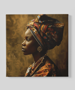Afrikaanse Vrouw Vierkant Schilderij