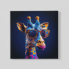 OEFE 1232 coole giraffe vierkant canvas schilderij b
