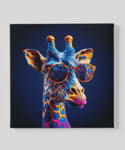 Coole Giraffe Vierkant Schilderij