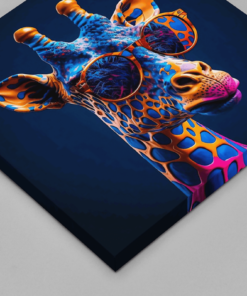 Coole Giraffe Vierkant Schilderij - Afbeelding 3