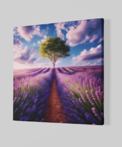 Alternative view of Lavendelveld Canvas Schilderij