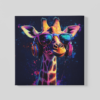 OEFE 1240 giraffe met koptelefoon canvas schilderij b